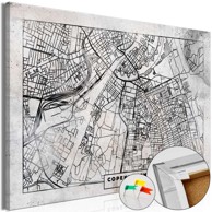 Slika na plutenoj podlozi Copenhagen Plan [Cork Map] 60x40